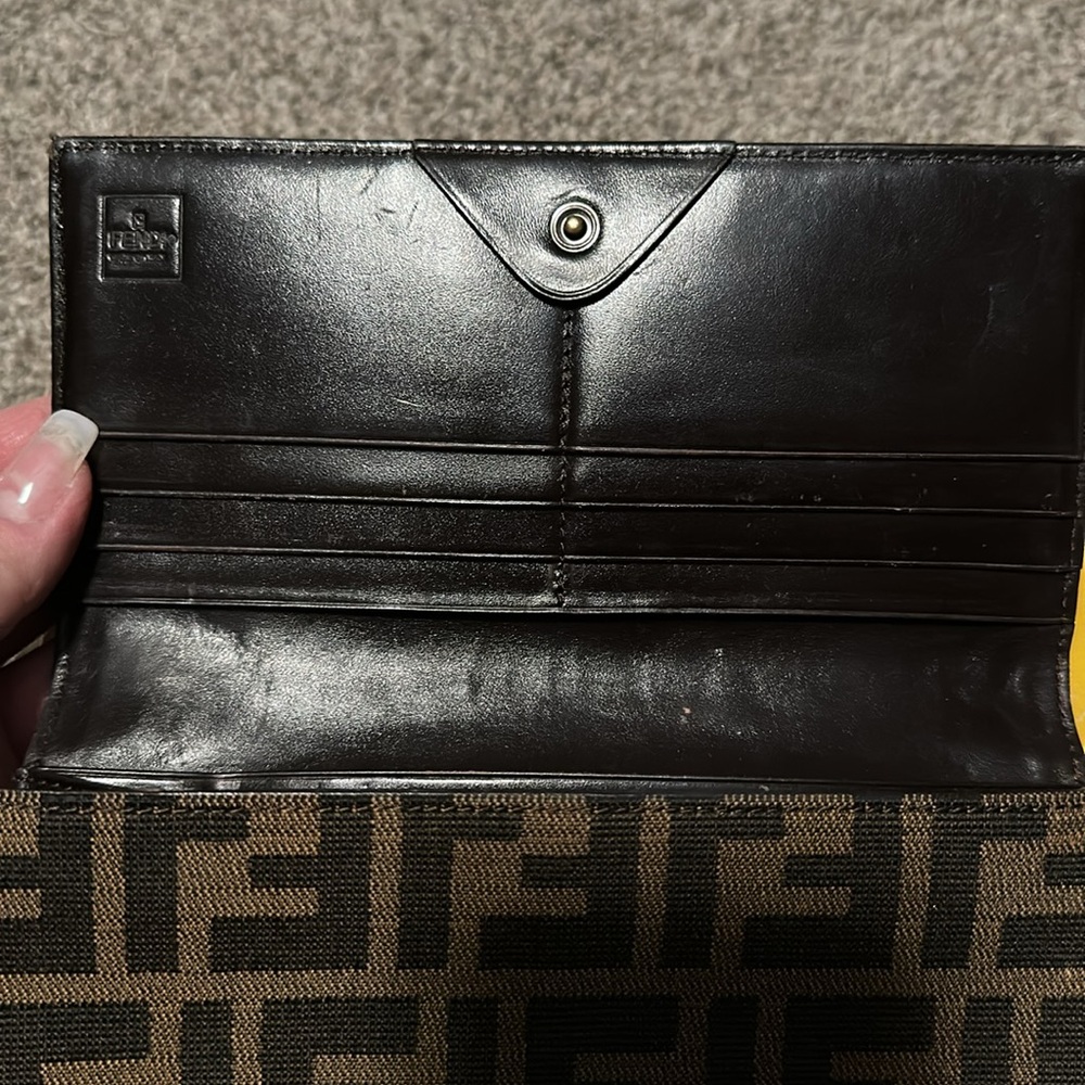 Authentic Fendi Zucca FF Coated Canvas Continental Wallet Tobacco Moro - Picture 8 of 14